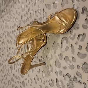 Charlotte Russe gold strap heels